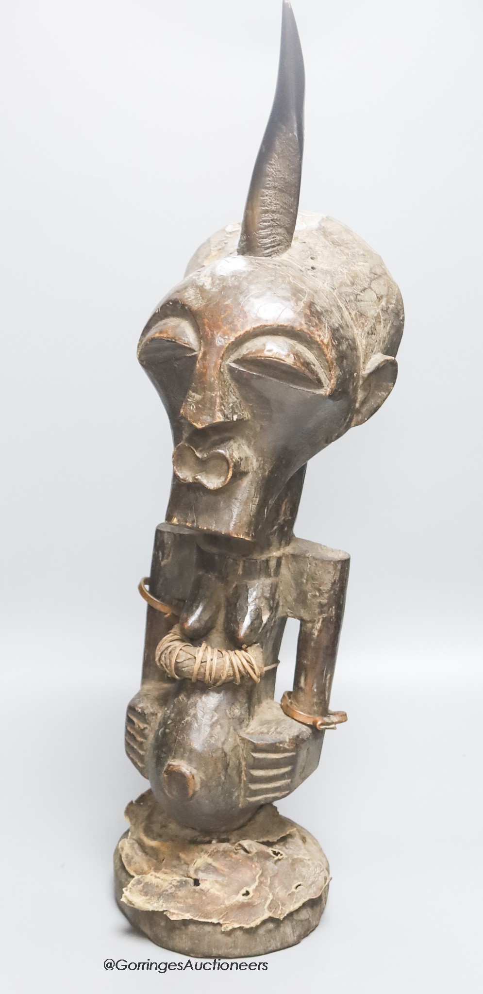 An African Songye tribal wood power figure, height 60cm